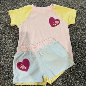 Juicy Couture Kids Matching Set - Pink, Yellow, and Light Blue